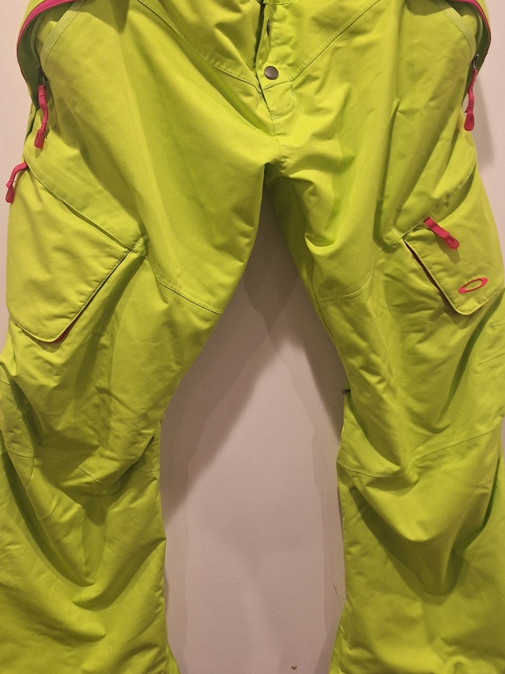 Oakley Womens Neon Lime Ski/Snow Pants with Pink Accents